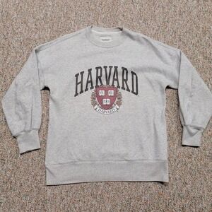 Abercrombie & Fitch Sweatshirt Mens Small Off White Harvard Logo Graphic Soft AF